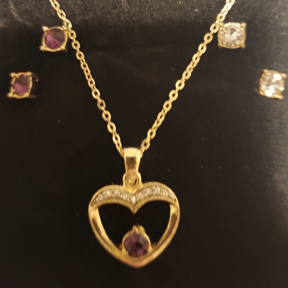 Macys Darling 3 pc Cz necklace and earring set